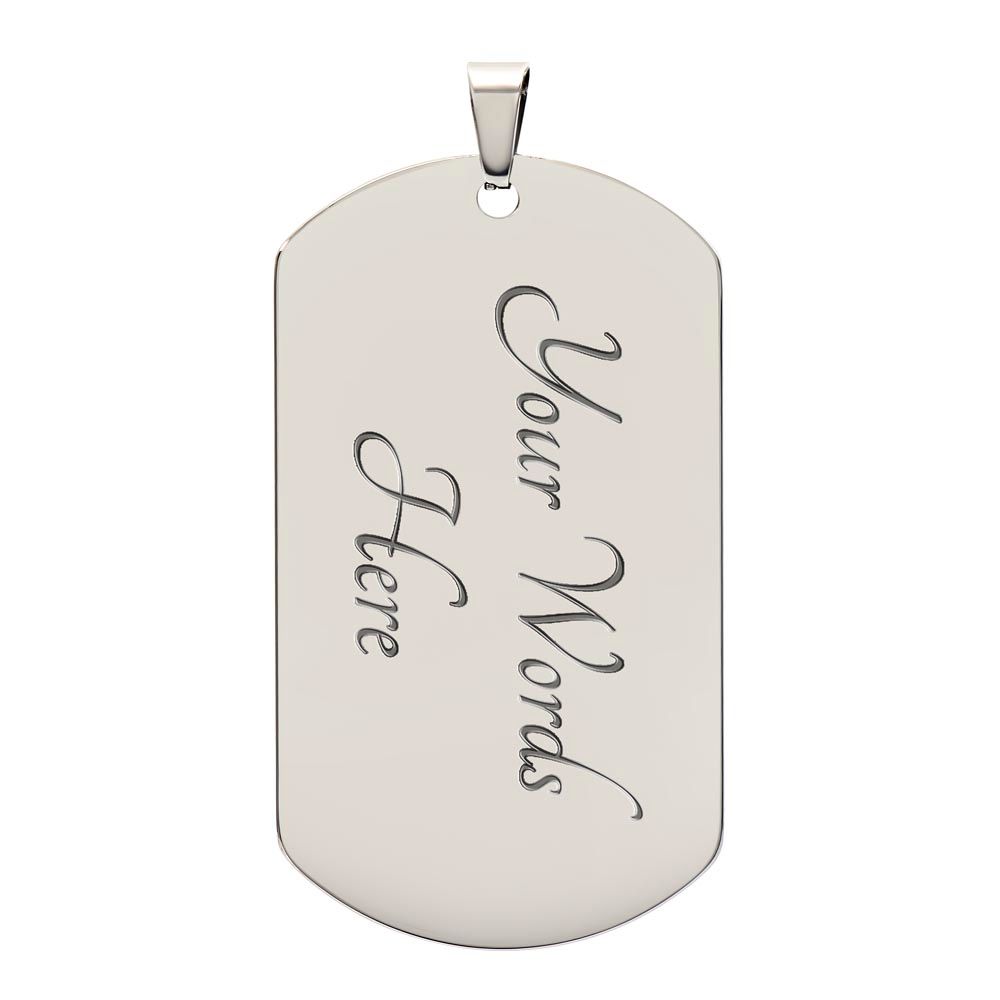 Camouflage Military Dog Tag Necklace Silver with Engraving
