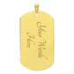 Camouflage Military Dog Tag Necklace. 18k gold finish with custom engraving.