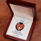 To My Wife Heart Necklace with Valentine's Day Poem in luxury mahogany box