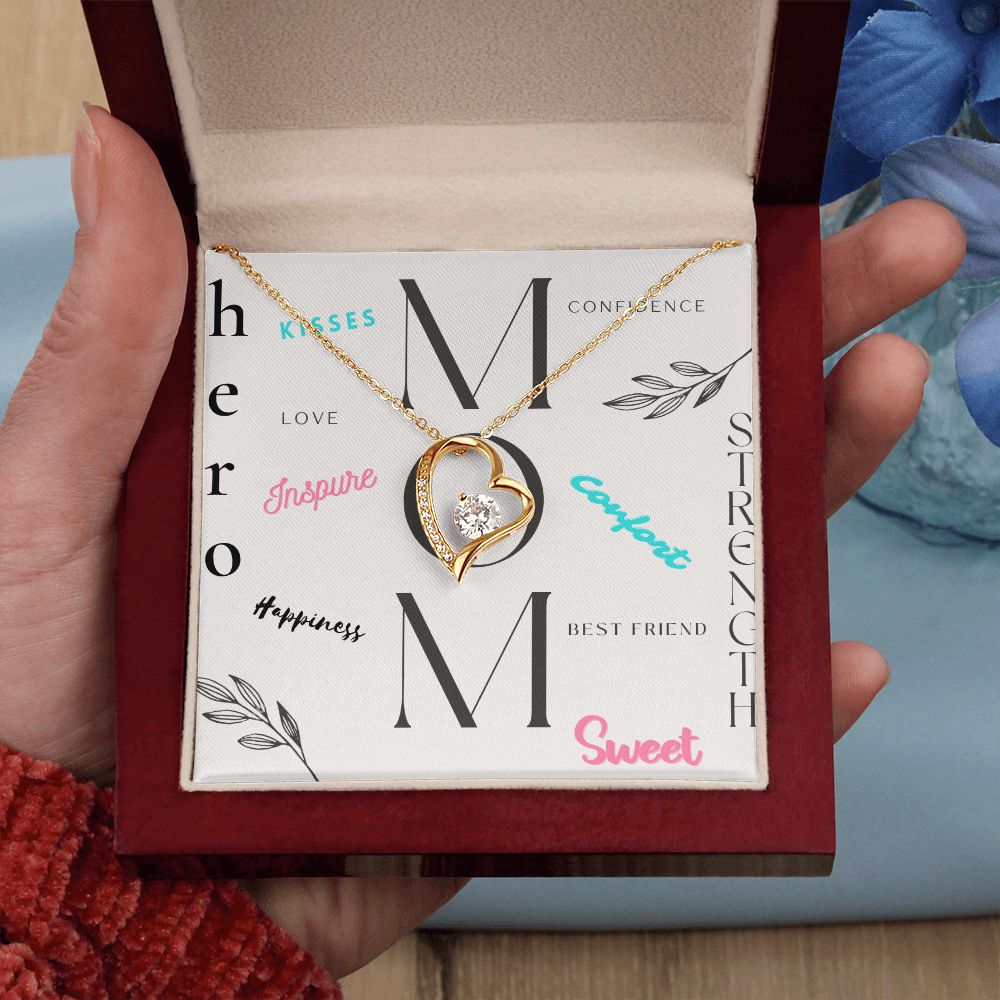 Mom Gift Heart Necklace with Collage