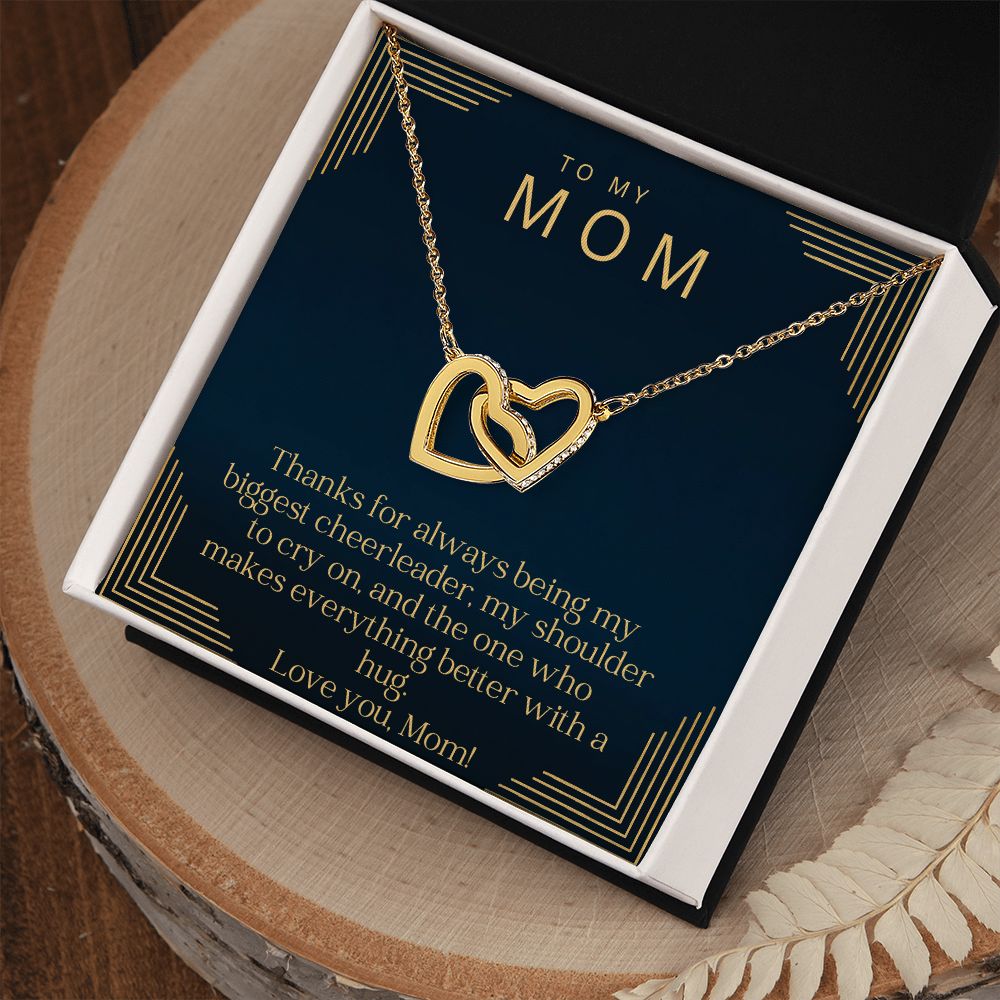 Love You Mom Interlocking Hearts Necklace