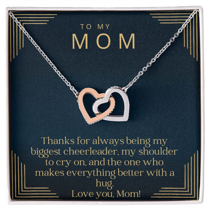 Love You Mom Interlocking Hearts Necklace