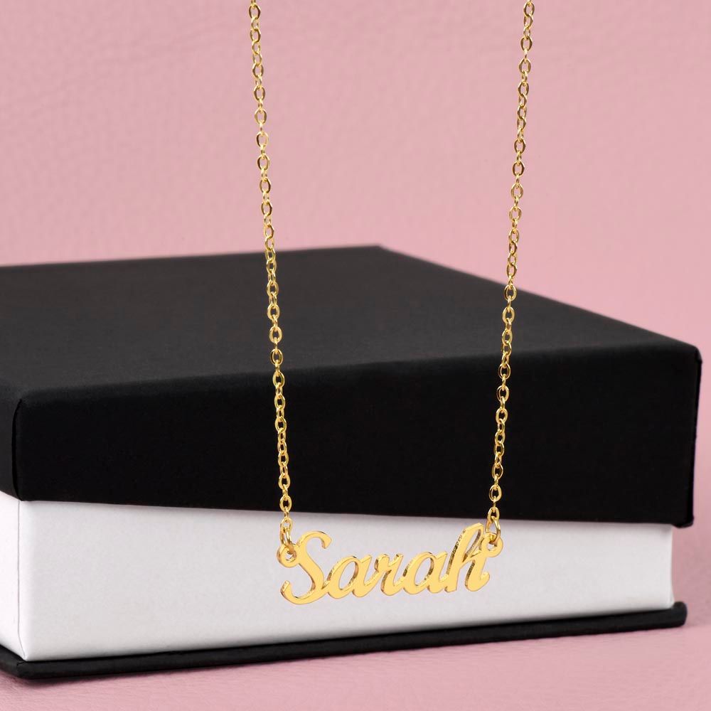 To My Wife Custom Name Necklace with a Valentines Day Poem Message | Now Offering 18k in Yellow Gold
