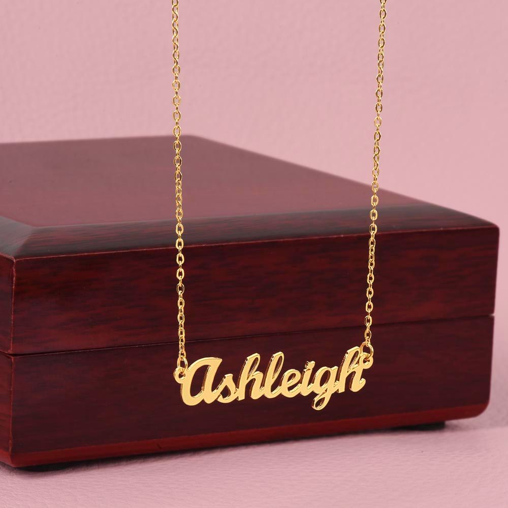 To My Wife Custom Name Necklace with a Valentines Day Poem Message | Now Offering 18k in Yellow Gold