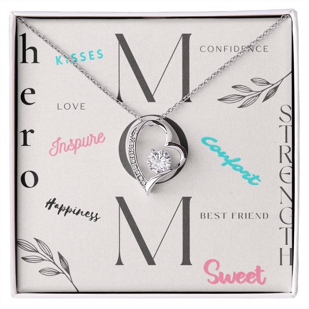 Mom Gift Heart Necklace with Collage