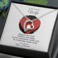 To My Wife Heart Necklace with Valentine's Day Poem 18k white gold finish in two tone box