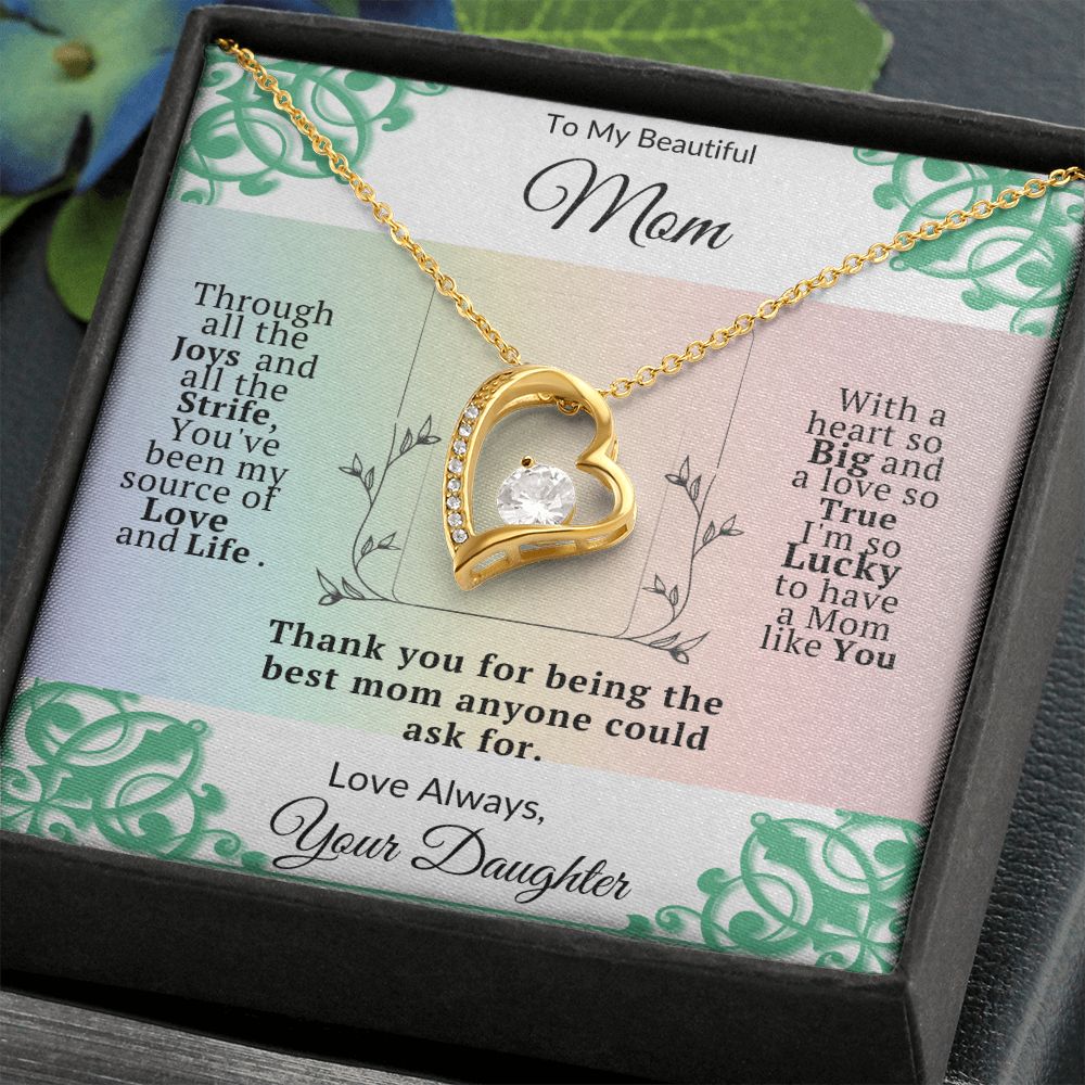 Sentimental Gifts for Mom - Necklace for Mom, 14K White Gold Finish